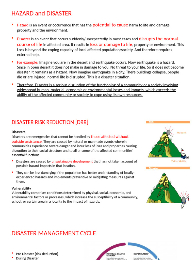 2 DRR Lecture Community Based Disaster Management For Students | PDF ...