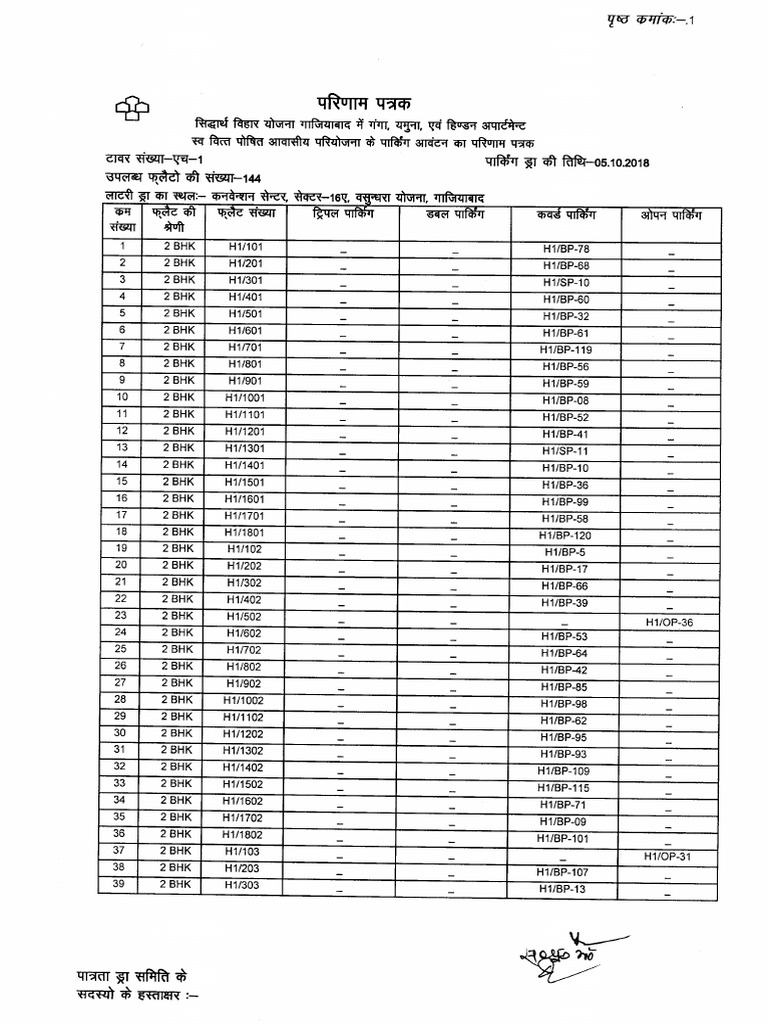 Car Parking List | PDF