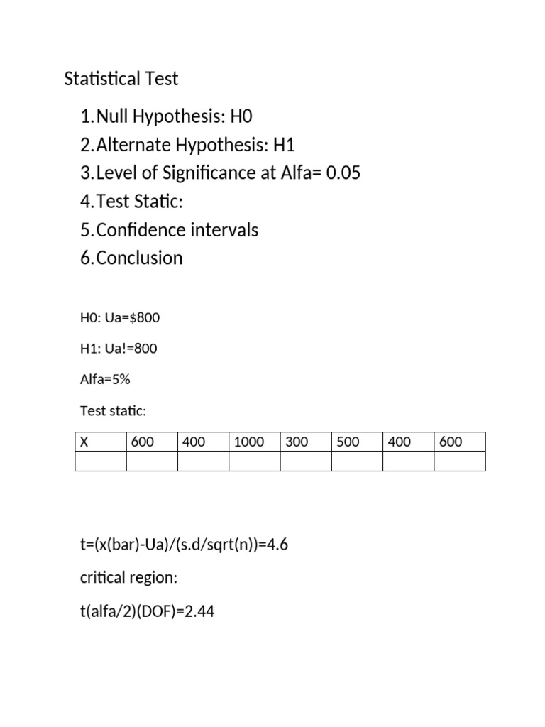 Statistical Hypothesis Testing Guide | PDF