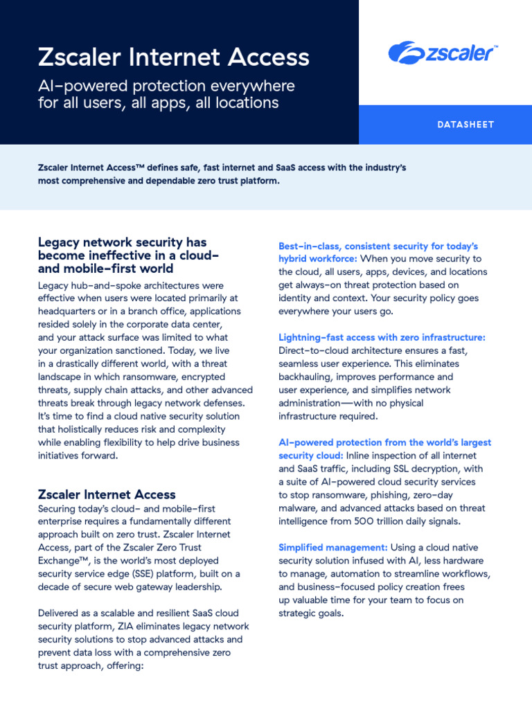Zscaler Internet Access Overview | PDF | Security | Computer Security