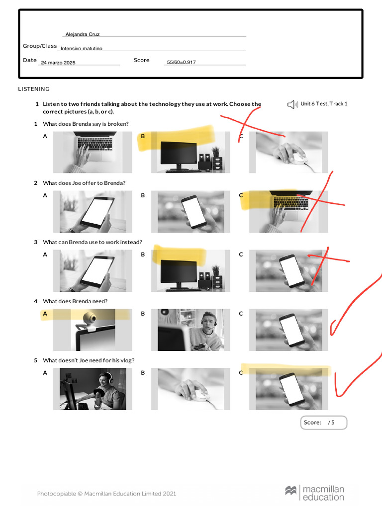 Sym English Test Unit 6 | PDF