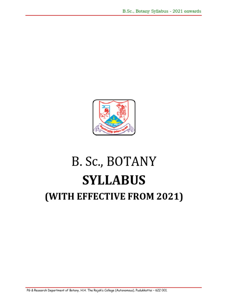 Botany UG 2021-24 | PDF | Dominance (Genetics) | Gene