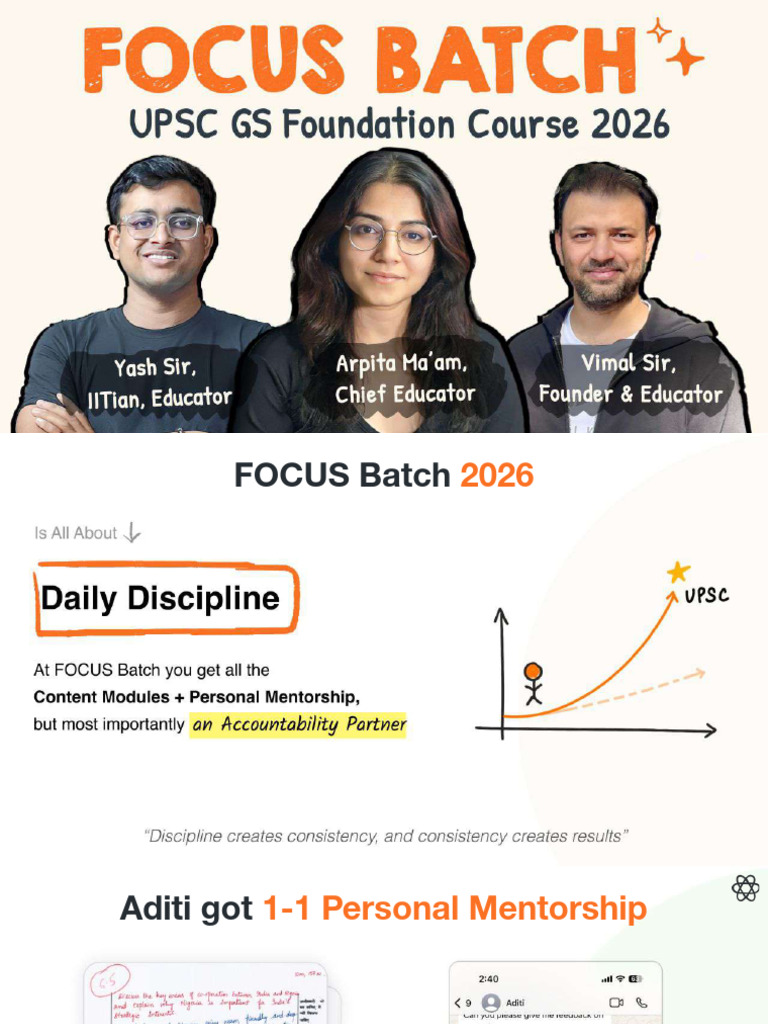 FOCUS Batch 2026: UPSC Mentorship Program | PDF | Science