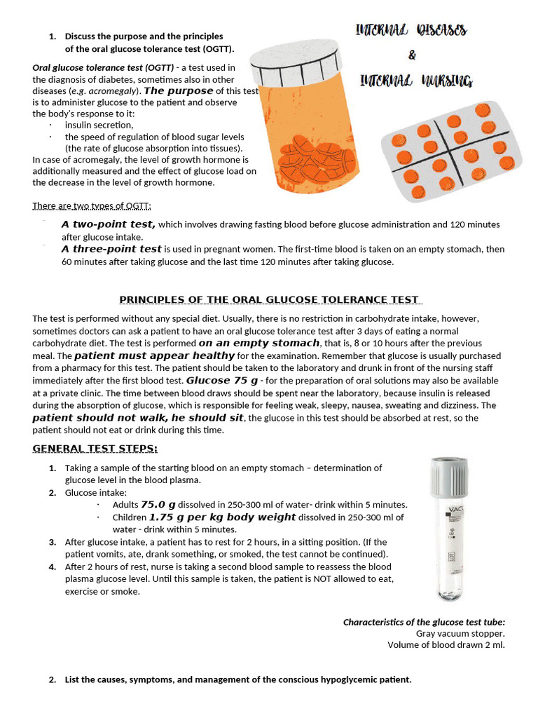 Oral Glucose Tolerance Test Overview | PDF | Hyperglycemia | Myocardial ...