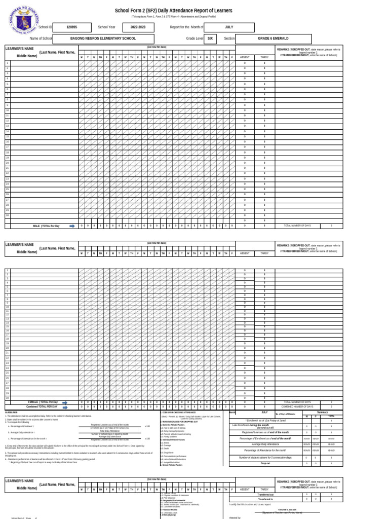 Sf 2 Modified | PDF | Youth | Human Development