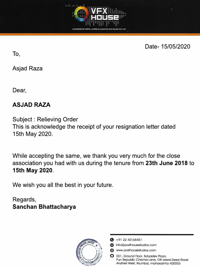 Reliving Letter | PDF