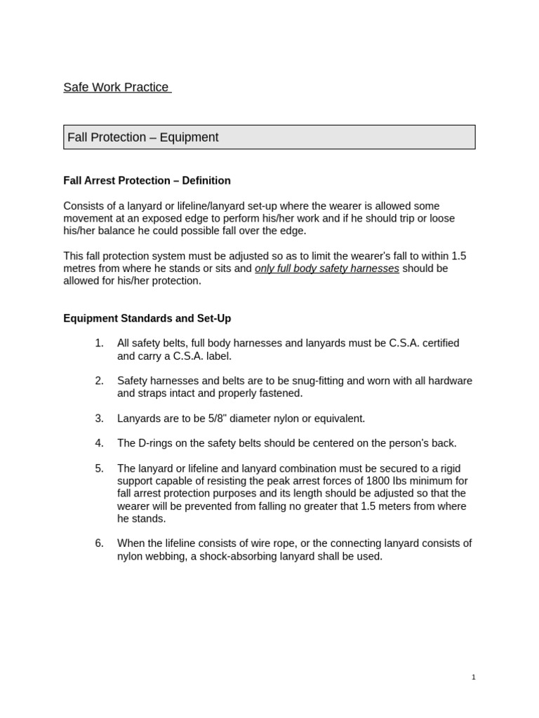 Fall_Protection_Equipment_1 | PDF | Rope | Seat Belt