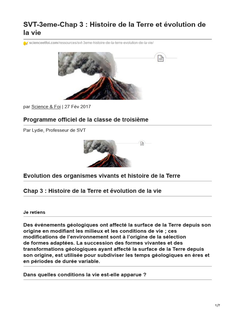 Histoire de la Terre et évolution de la vie | PDF | Terre | Évolution