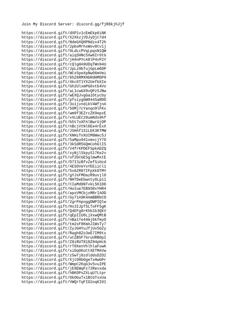 Nitro Codes Collection and Discord Links | PDF | Web Conferencing ...