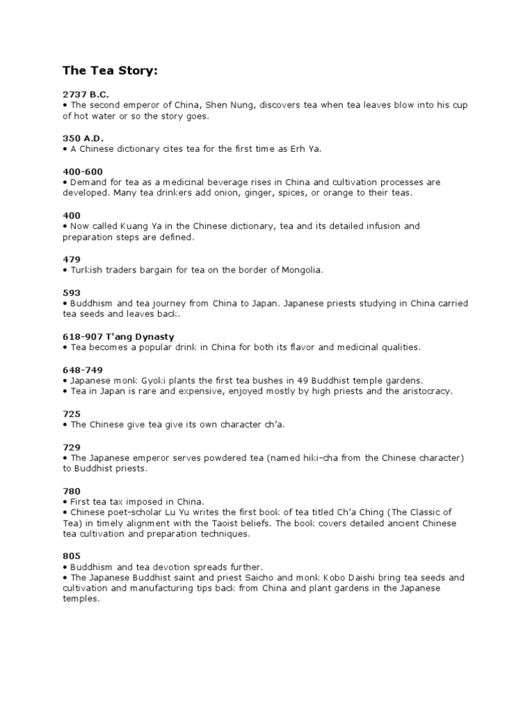 The Tea Story PDF Tea Fair Trade