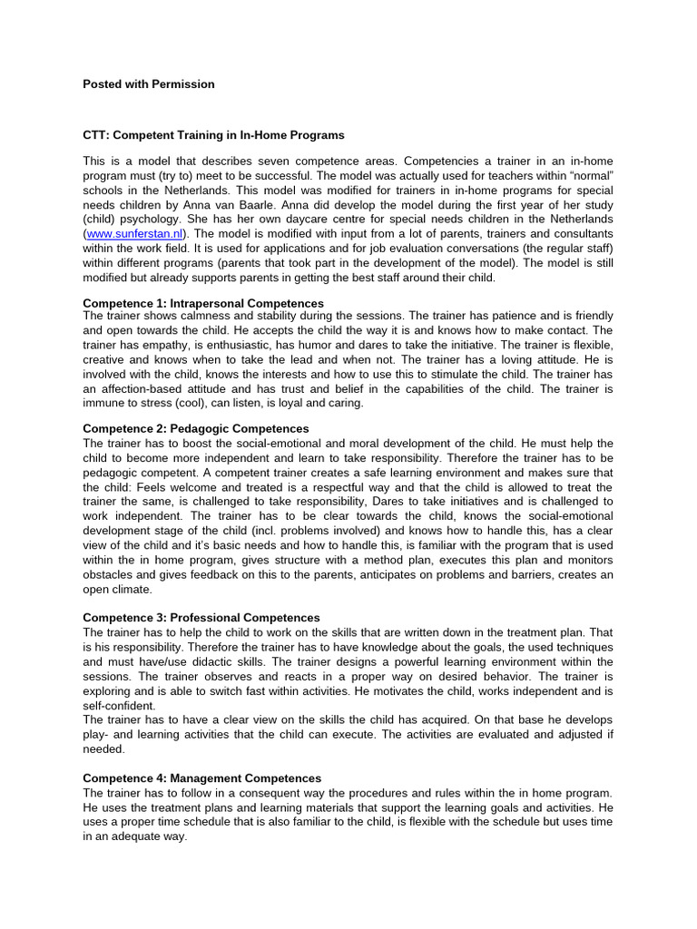 Staff Training Competencies | PDF | Learning | Procedural Knowledge