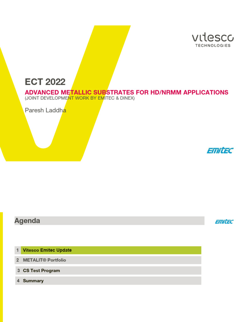 Emitec-Dinex Collaboration on Metal Substrates | PDF | Mechanical ...