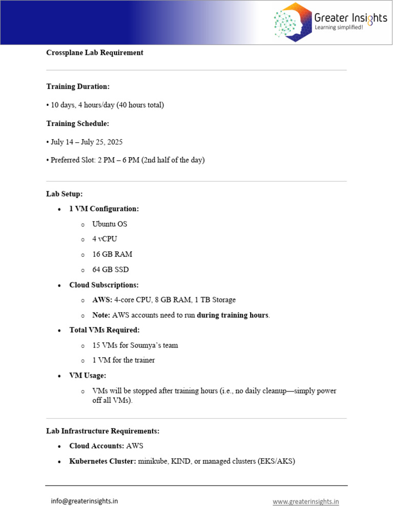 Crossplane Lab Setup for Training | PDF
