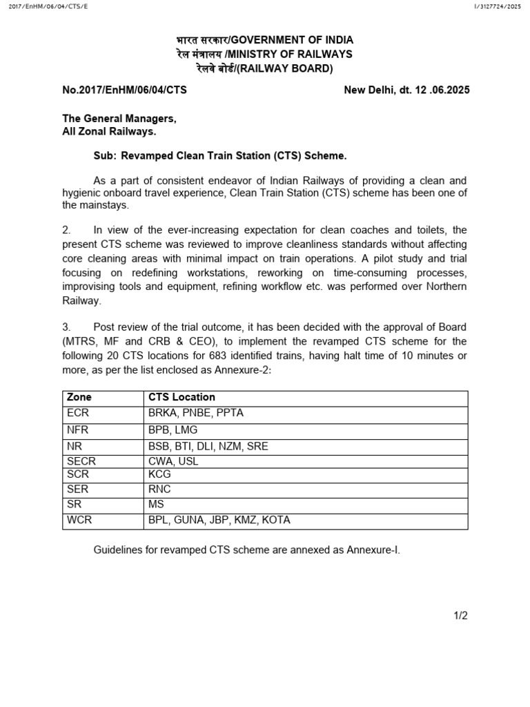 Revamped Clean Train Station Scheme | PDF | Rail Transport