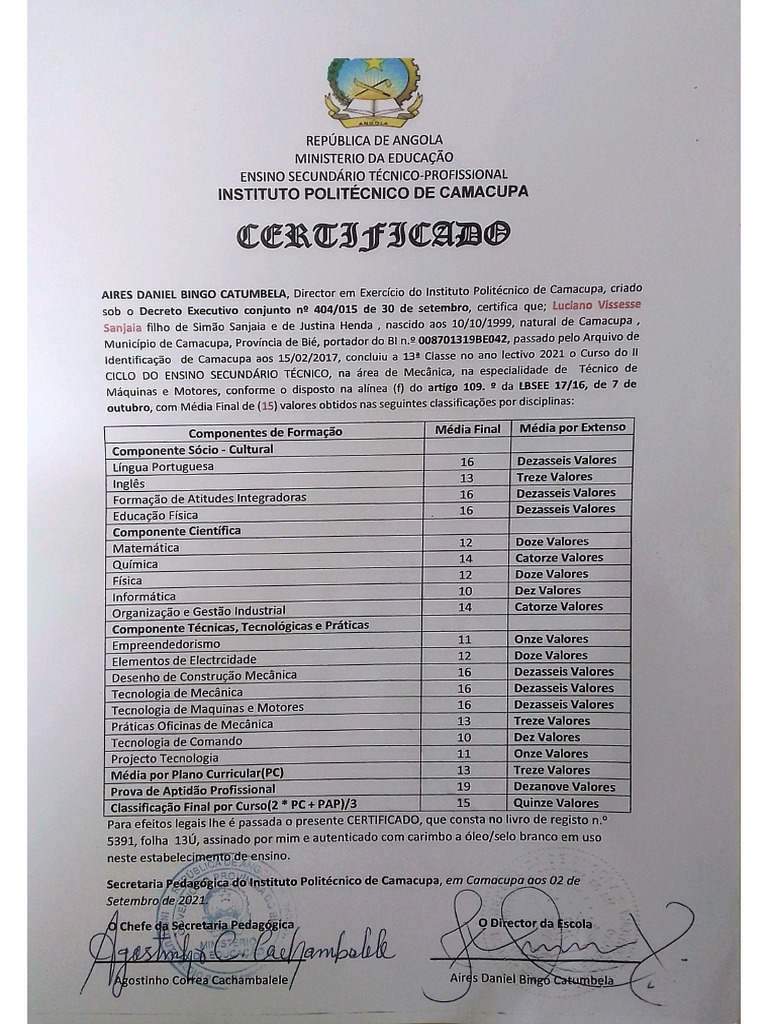 Certifica Do 1 | PDF