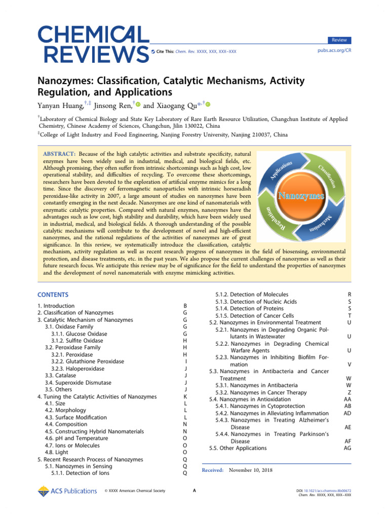 Classification of Nanozymes Huidrom Book | PDF | Catalysis | Enzyme