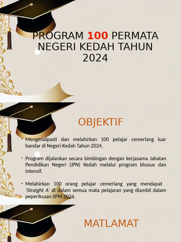 Slide Program 100 Permata Negeri Kedah | PDF