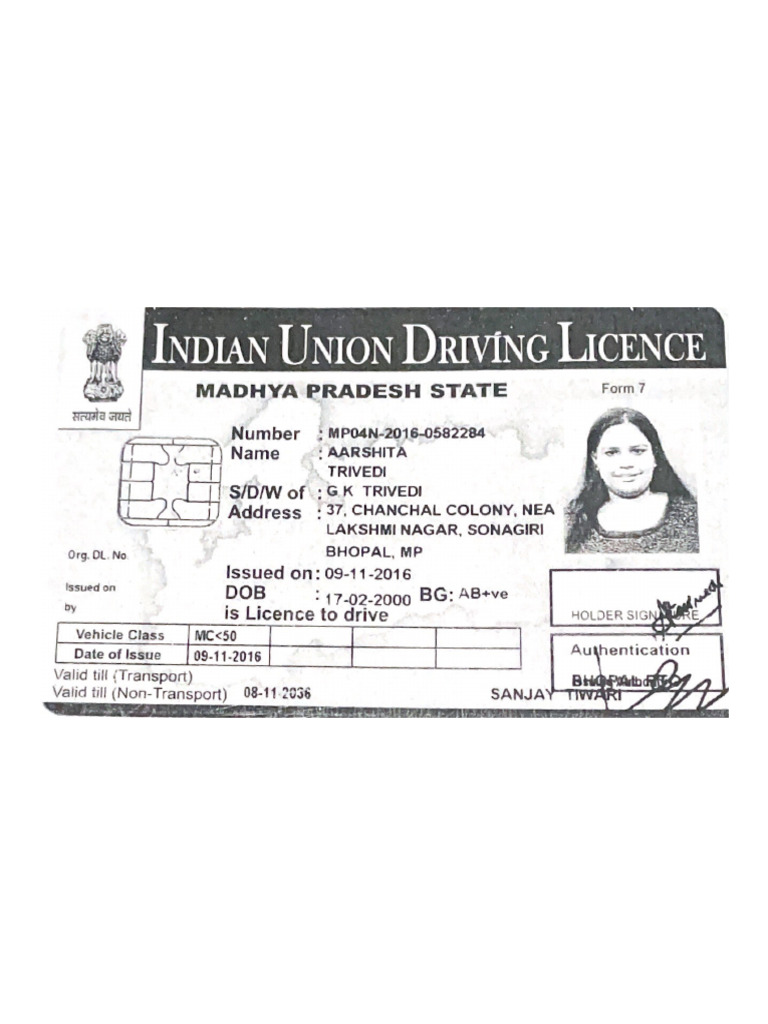 Indian Union Driving Licence | PDF