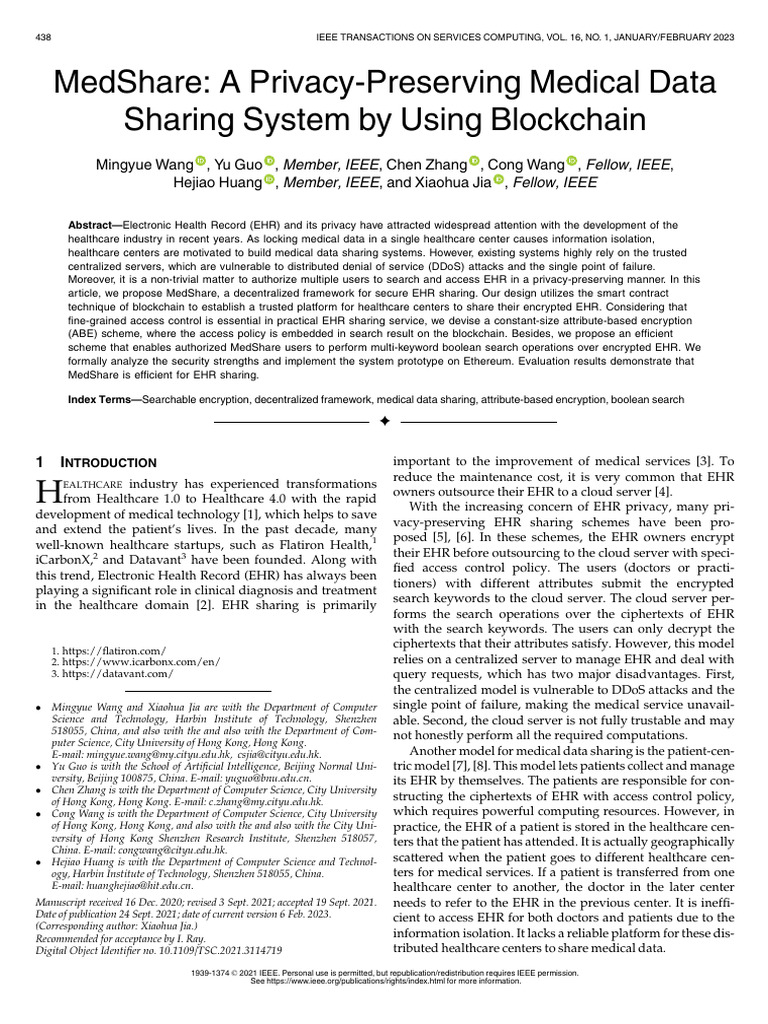 Decentralized EHR Sharing with Blockchain | PDF | Electronic Health ...