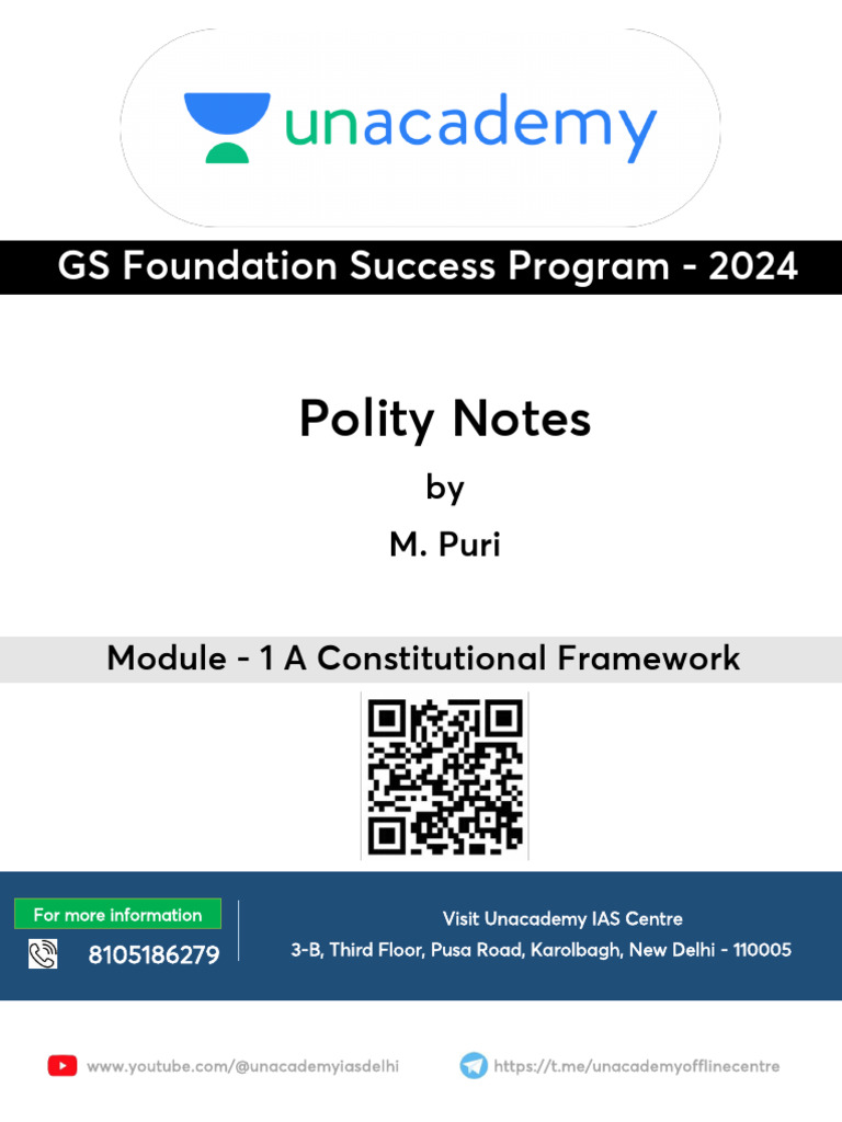 M. Puri Polity Notes for GS 2024 | PDF