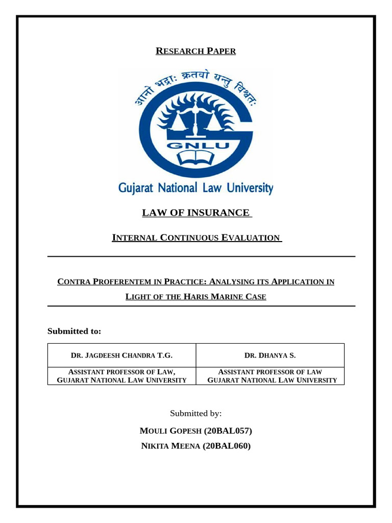 20BAL057 20BAL060 ICE Insurance Law | PDF | Insurance | Insurance Policy