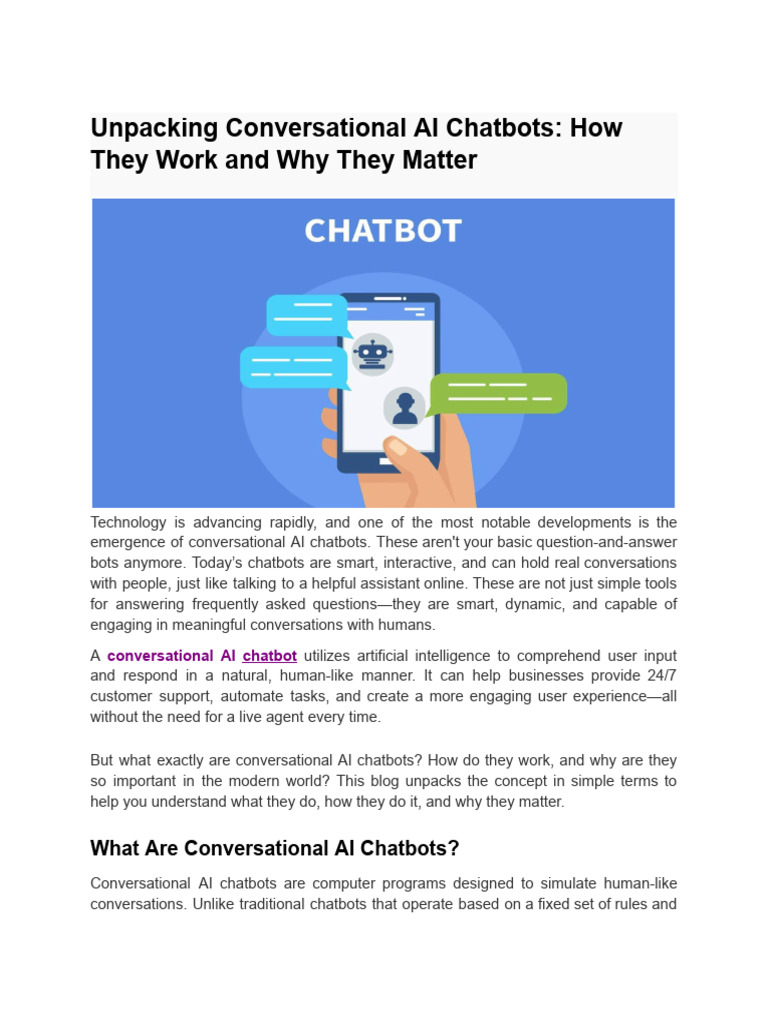 Understanding Conversational AI Chatbots | PDF | Artificial ...