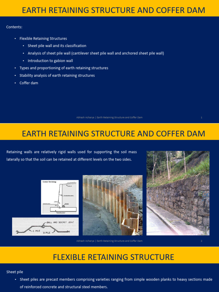 Earth Retaining Structures and Cofferdams | PDF | Deep Foundation ...