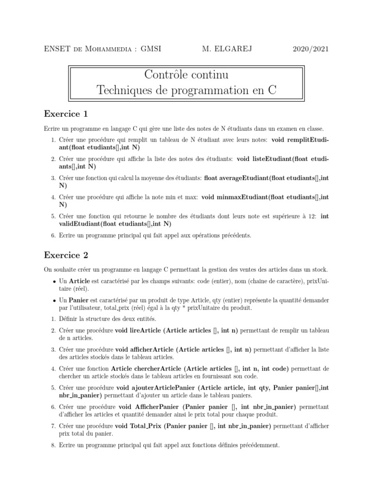 Gestion des notes et ventes en C | PDF | C (Langage de programmation ...