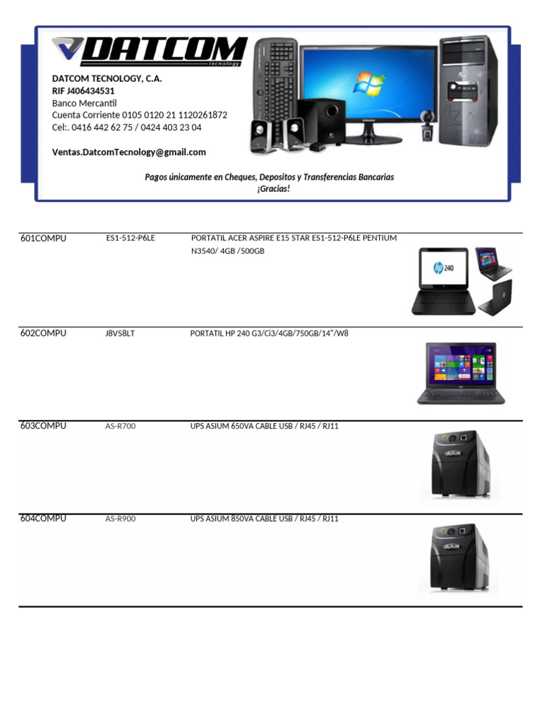 Productos de Tecnología y Periféricos | PDF | USB | Xbox