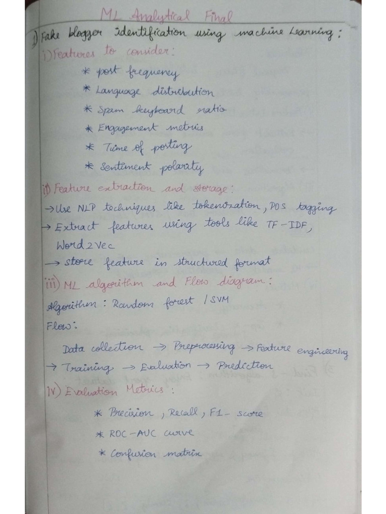 ML Analytical Sums Handwritten | PDF