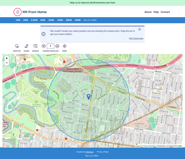 1KM Radius Location Guide | PDF