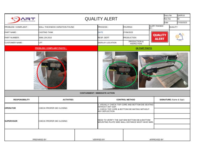 Qa-R-10 Quality Alert Tank 2010 Wall Thickness | PDF | Tanks