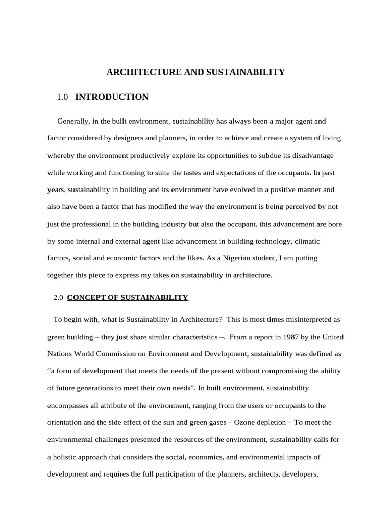 Architecture and Sustainability | PDF | Sustainability | Building Materials