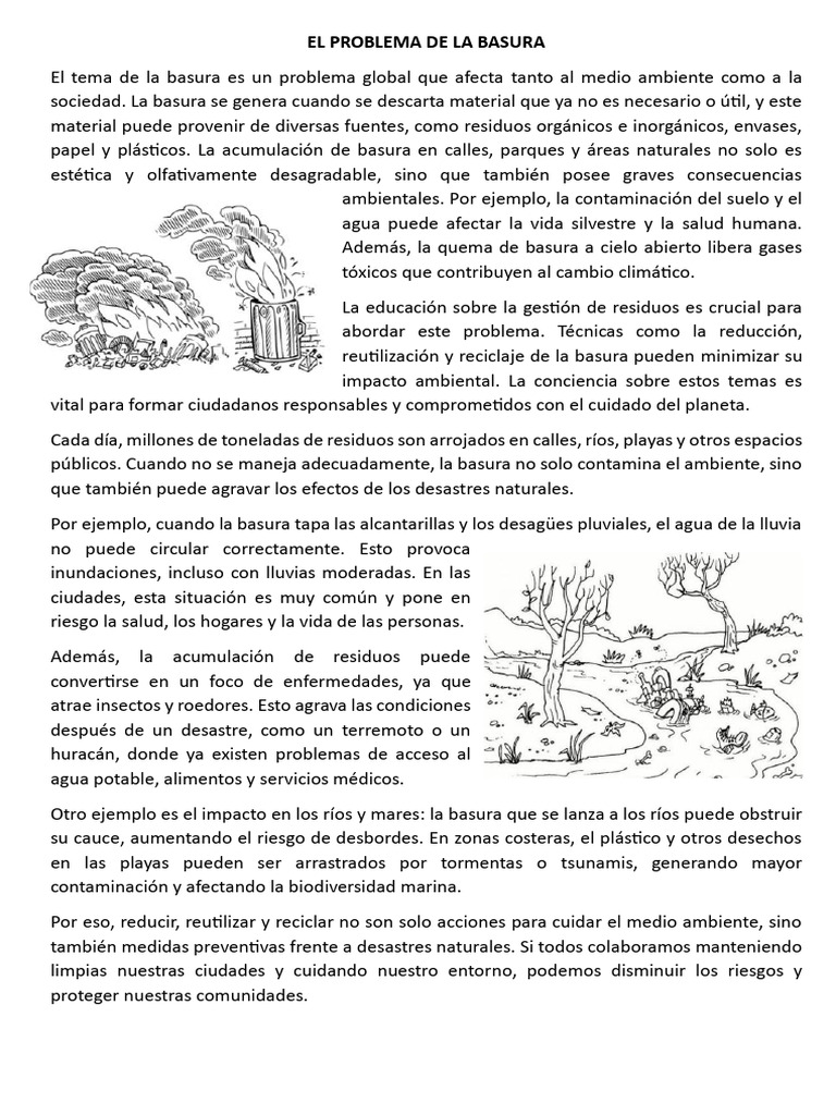Problemas de Basura y su Impacto Ambiental | PDF | Residuos | Contaminación