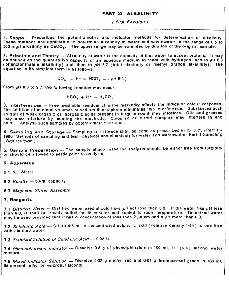 Alkalinity | PDF