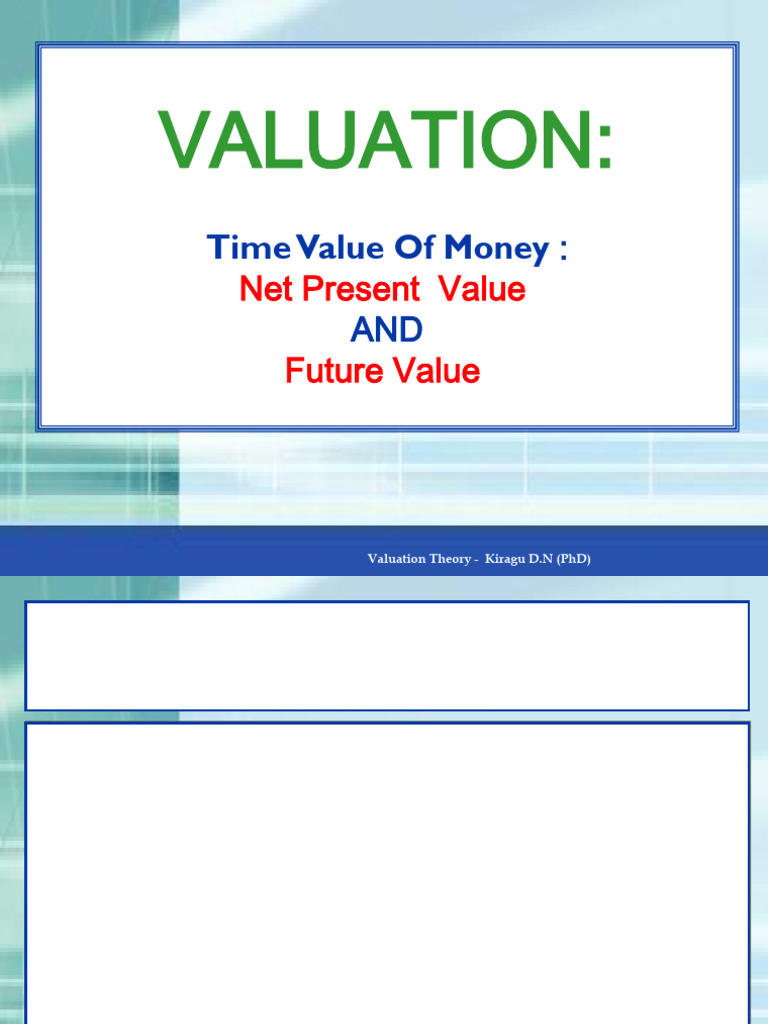 003 Valuation Basics and Theory 2025 | PDF | Net Present Value ...