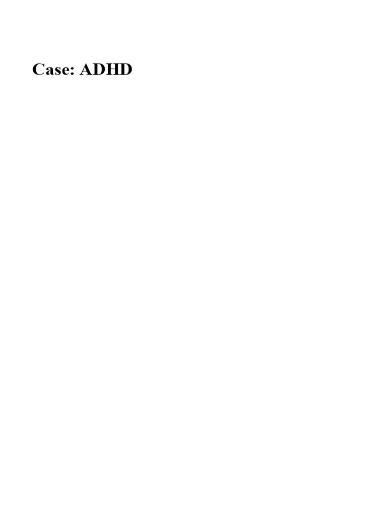 ADHD Assessment and Treatment Plan | PDF | Attention Deficit ...