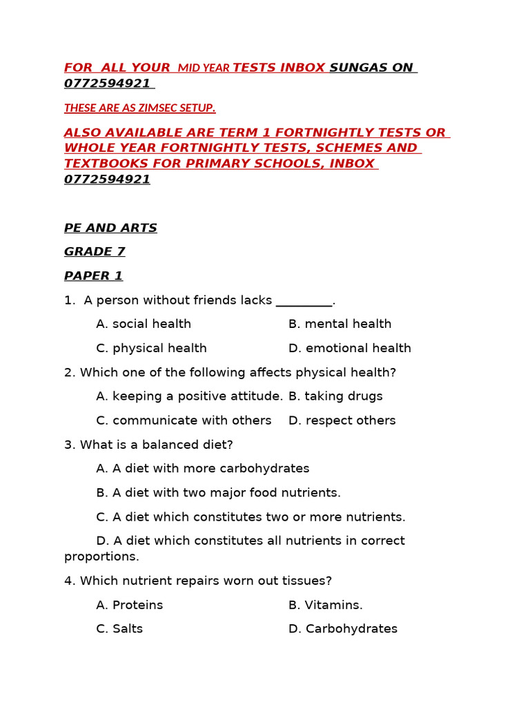 All Grades End of Term 2 Tests | PDF