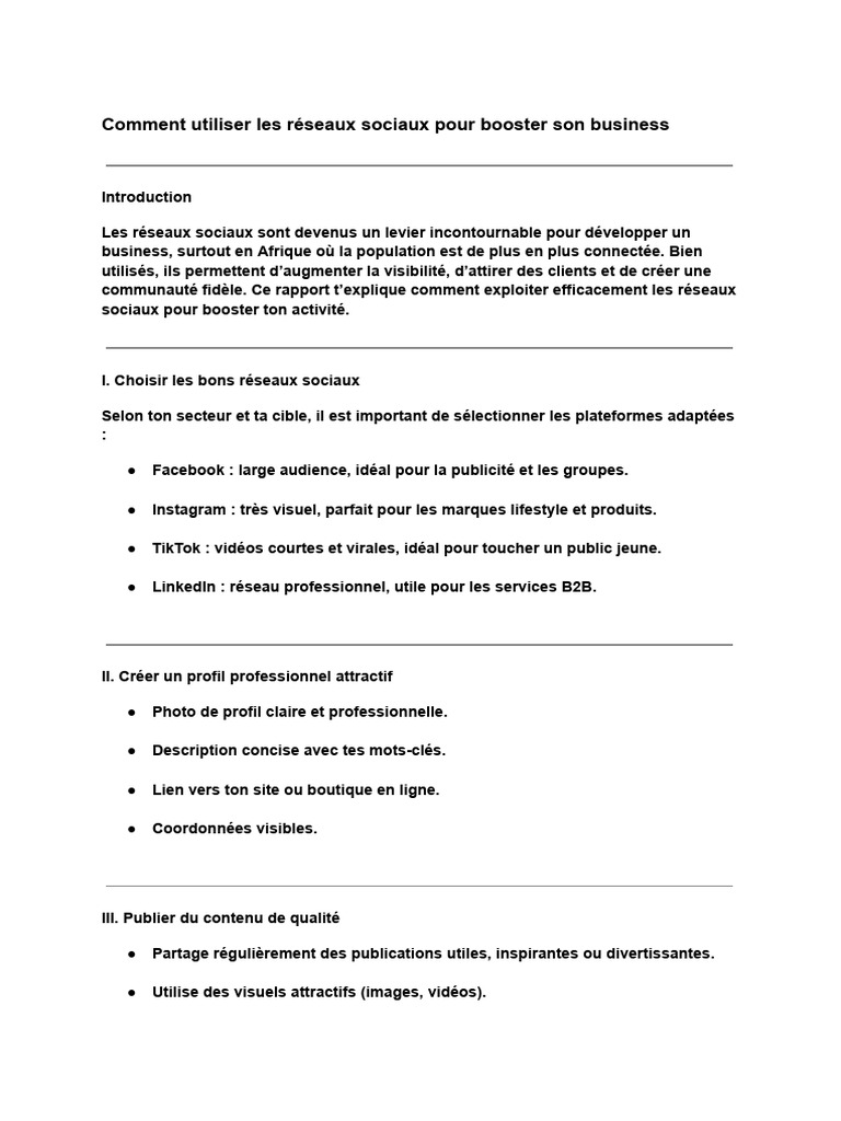 Booster son business avec les réseaux sociaux | PDF