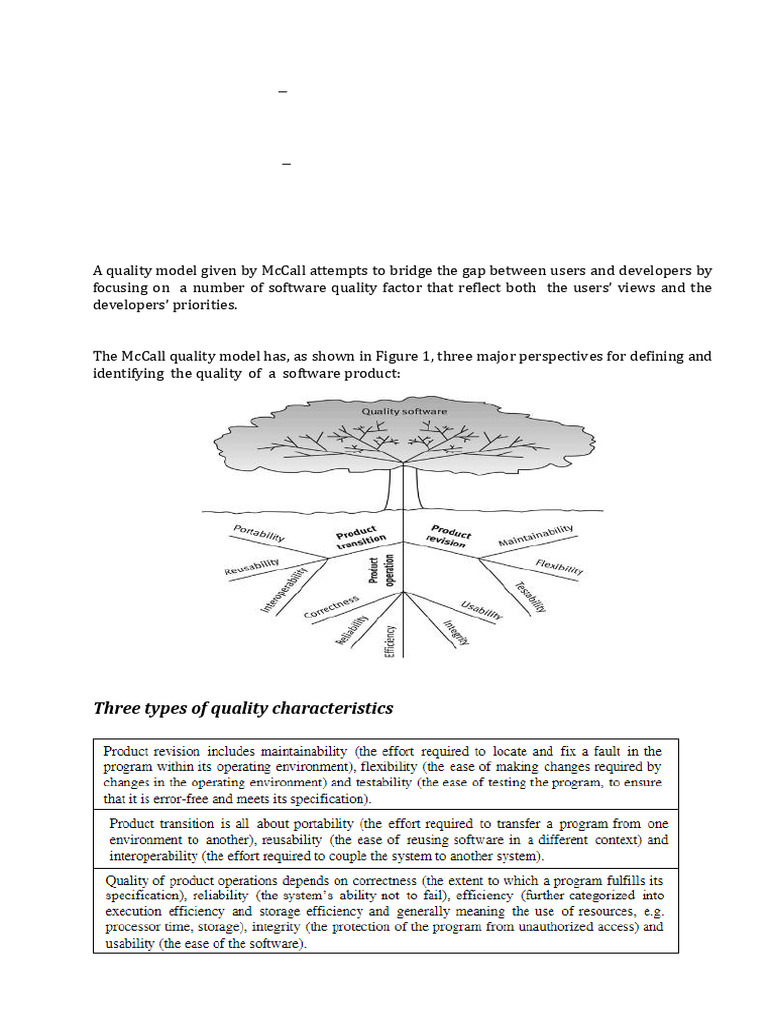 McCall's Software Quality Model Overview | PDF