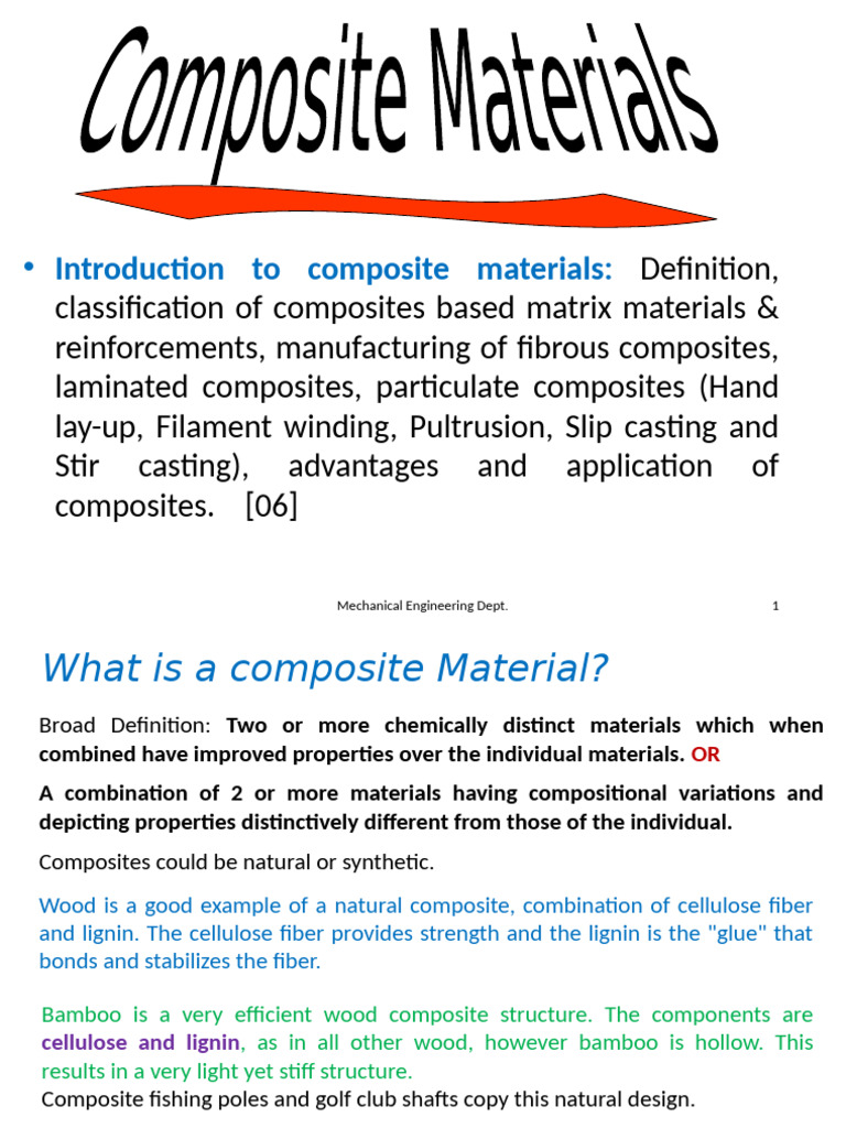 Overview of Composite Materials in Engineering | PDF | Composite ...