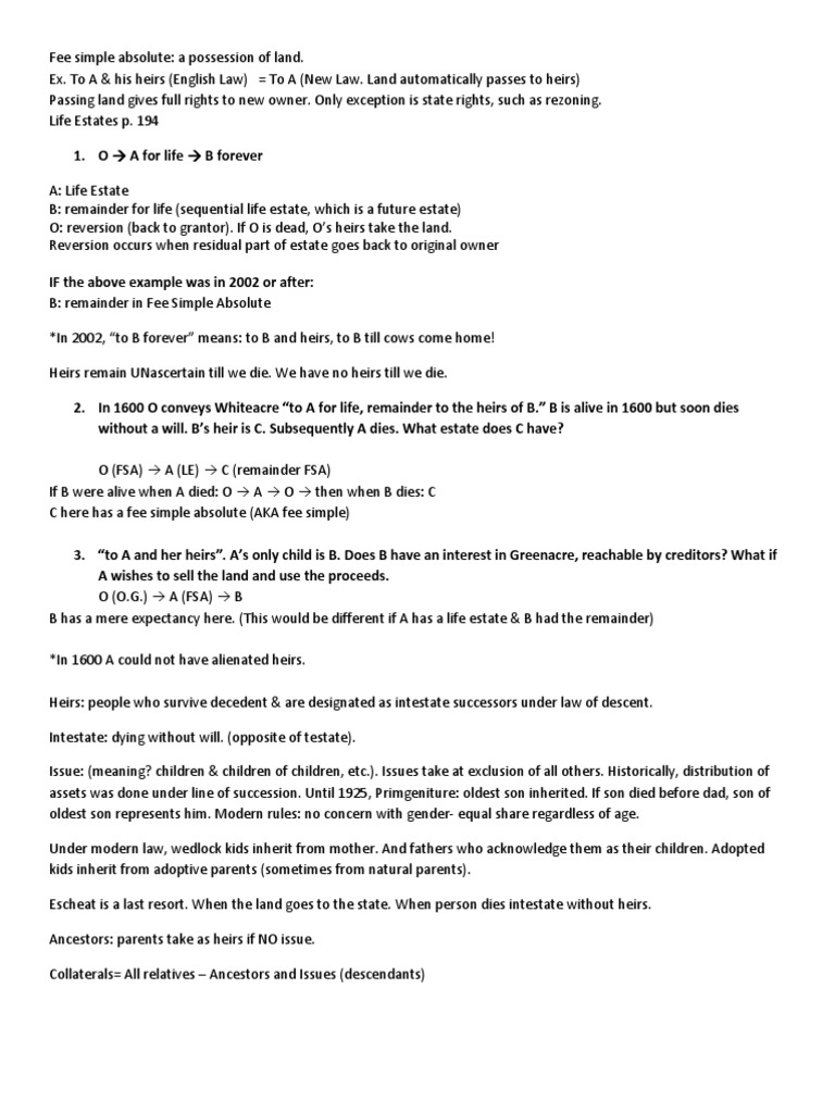 Future Interests in Real Estate Law | PDF | Fee Simple | Wills And Trusts