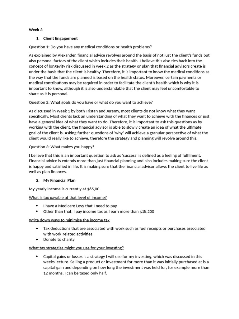 Blog Post Week 3 - 8 + Meta Reflection | PDF | Taxes | Insurance