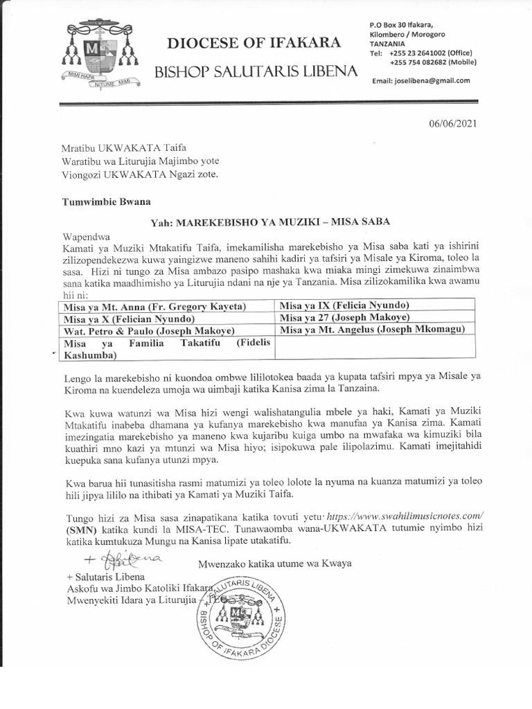 Misa Na Ix Ya Nyundo | PDF