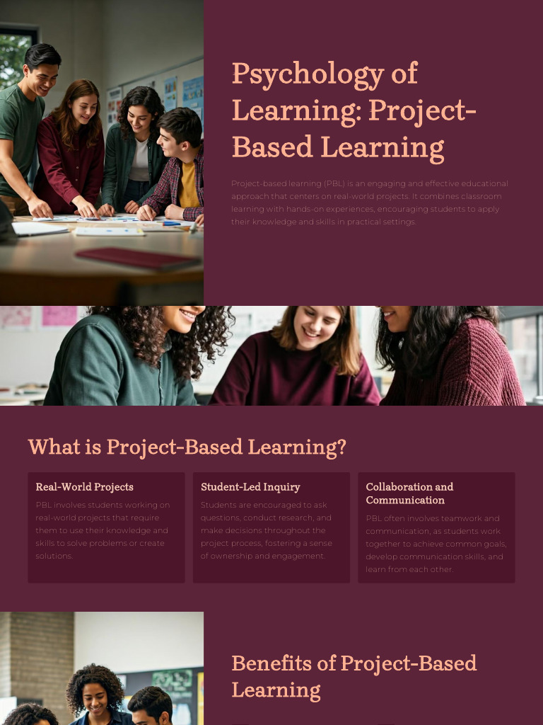 Psychology of Learning Project Based Learning | PDF | Project Based ...