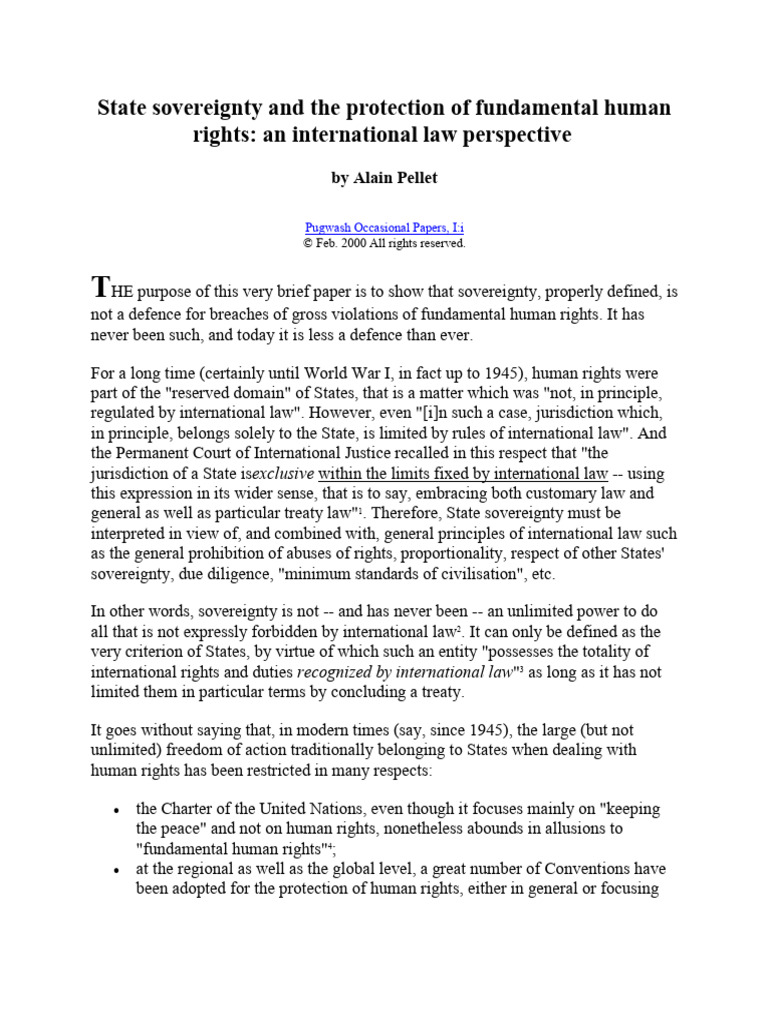 State Sovereignty vs. Human Rights Law | PDF | International Law ...