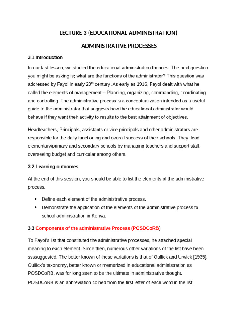 Understanding Administrative Processes | PDF | Business