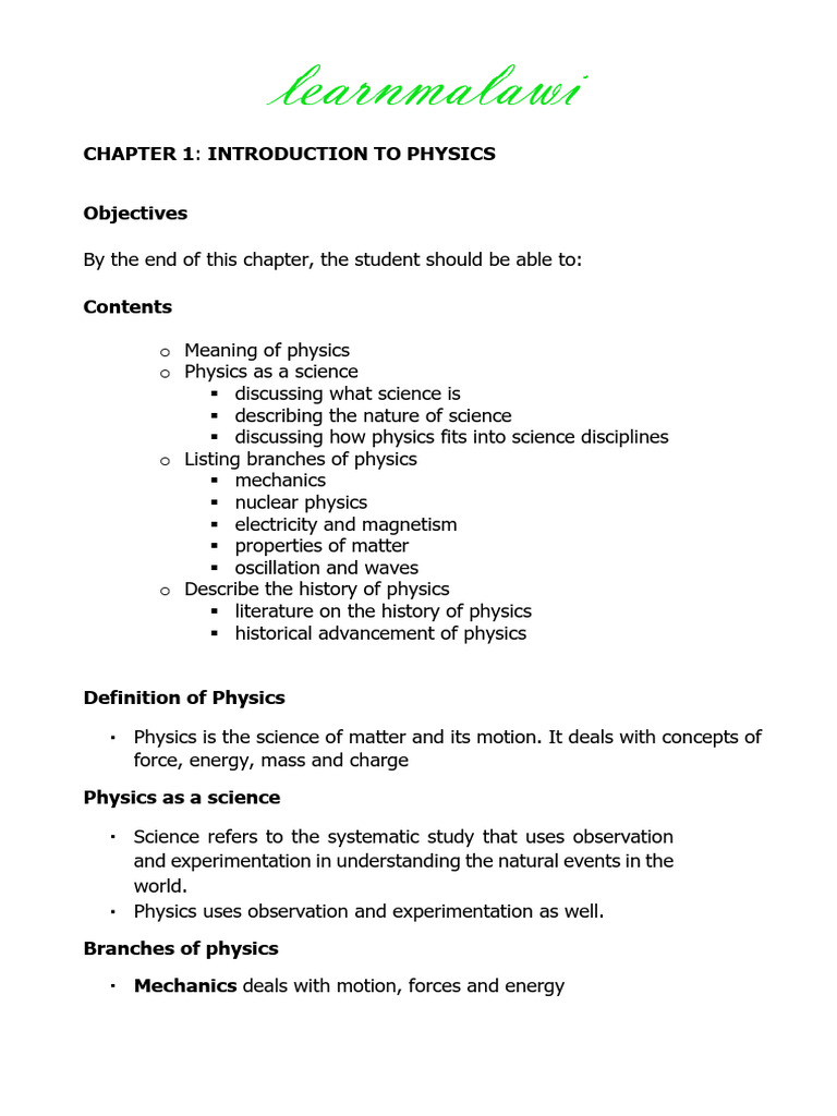 Introduction to Physics and Its Branches | PDF