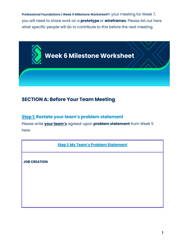Week 6 Milestone Worksheet for Teams | PDF | Augmented Reality