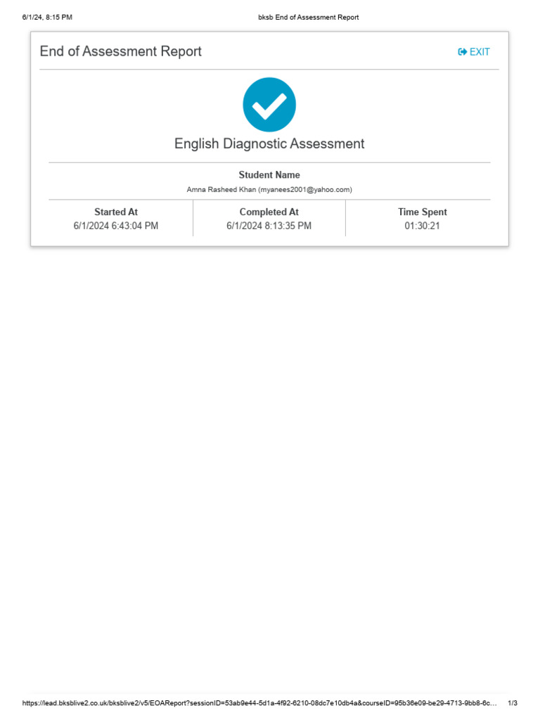 bksb English Assessment Summary | PDF | Punctuation | Verb
